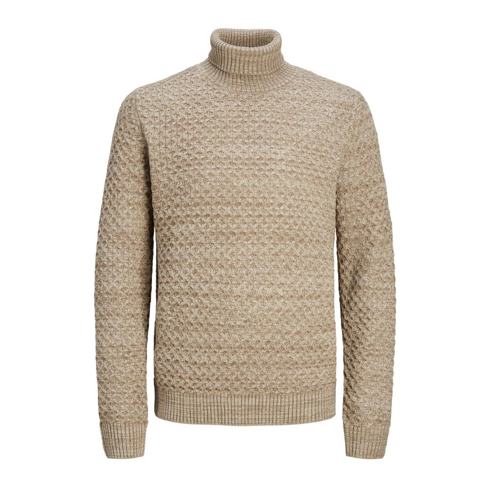 Pull Col roulé Beige Homme Jack & Jones Roll Neck pas cher