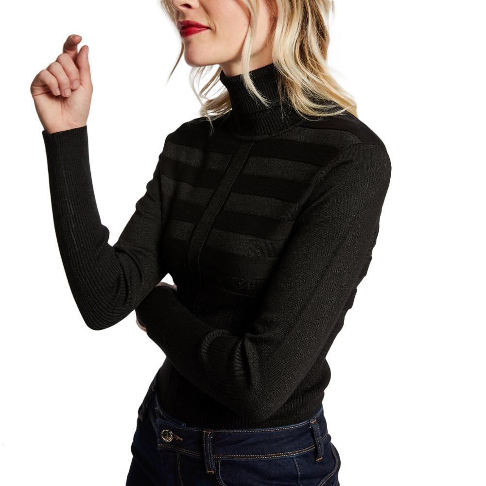 Pull Noir Brillant femme Morgan Mentosa pas cher