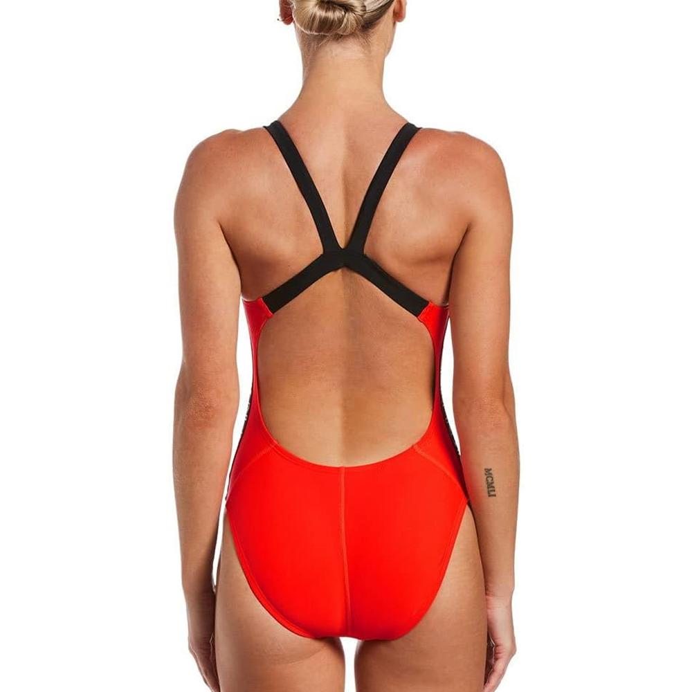 Maillot de bain 1 piece Rouge Fille Nike Fastback vue 2