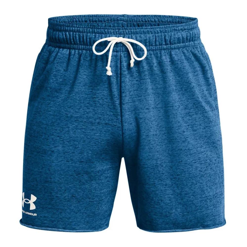 Short Bleu Foncé Homme Under Armour Rival Terry 6 pas cher