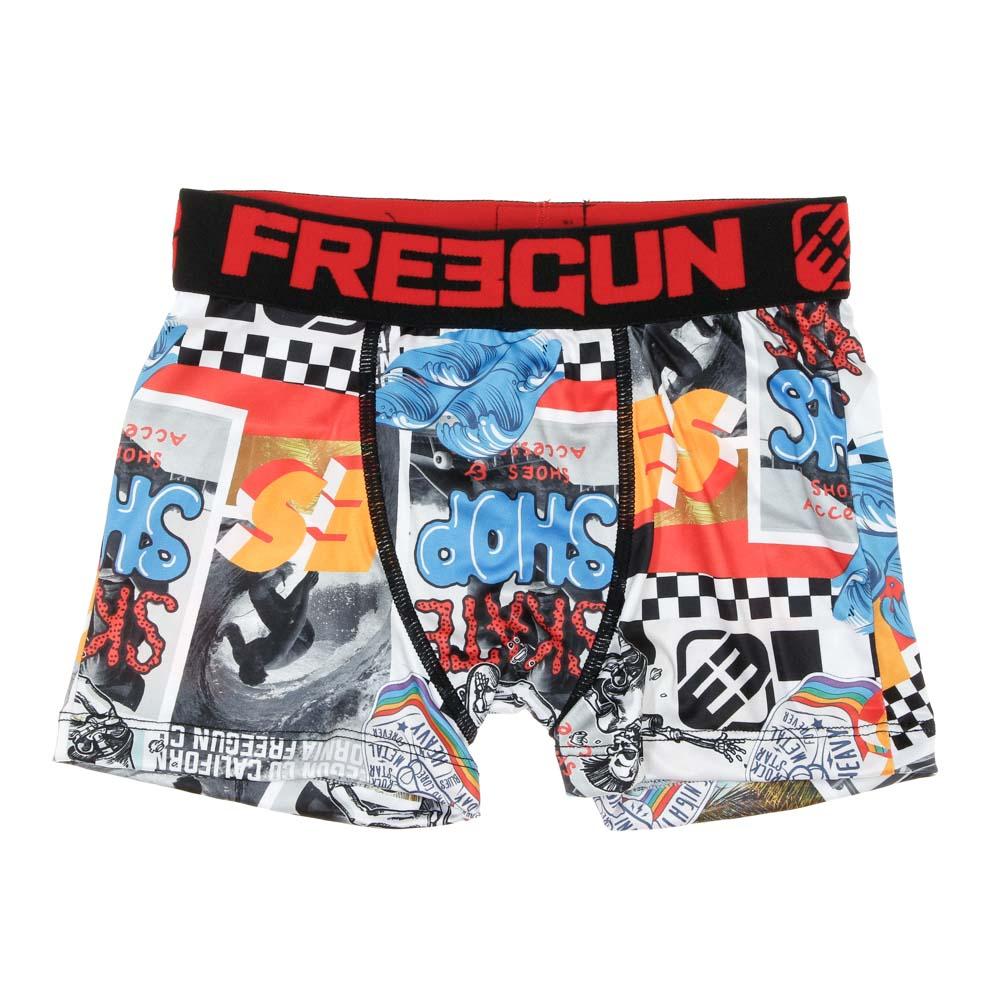 Boxer Noir/Rouge à Imprimés Garçon Freegun Svet pas cher