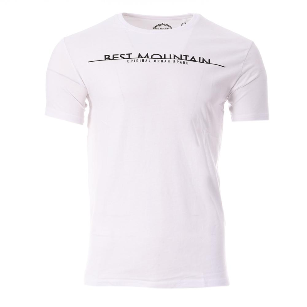 T-shirt Blanc Homme Best Mountain 04 pas cher