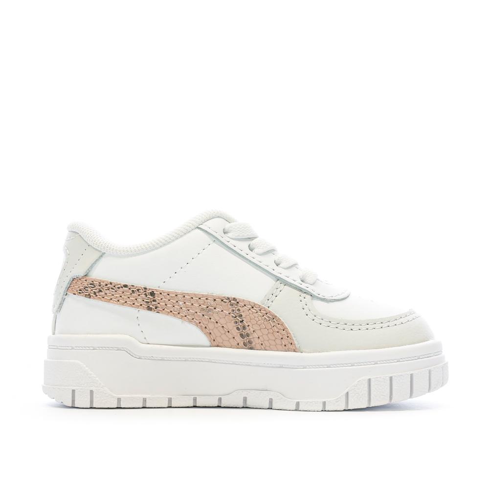 Baskets Blanches/Rose Fille PUMA Cali Dream Snake vue 2