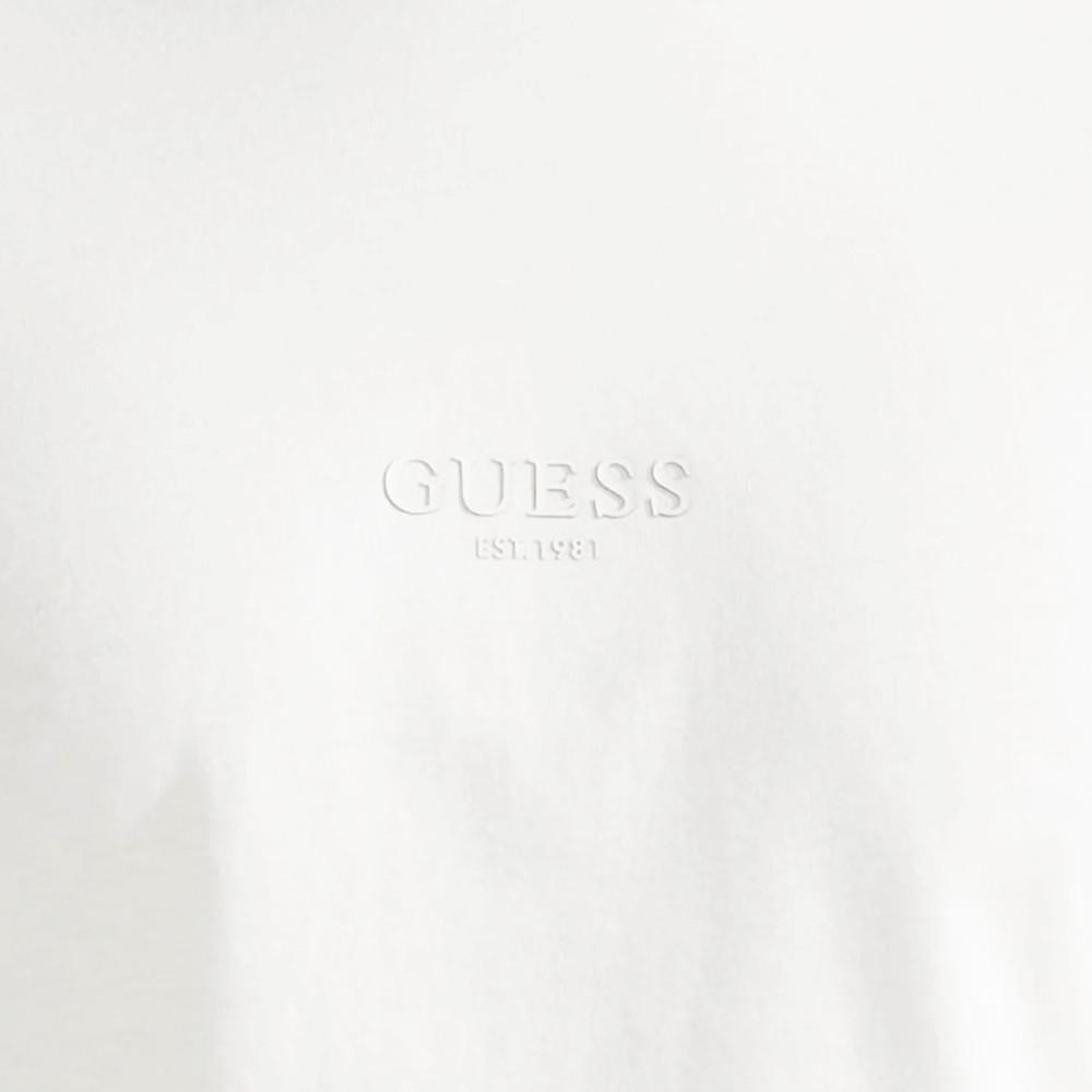 T-shirt Blanc Homme Guess Aidy vue 3