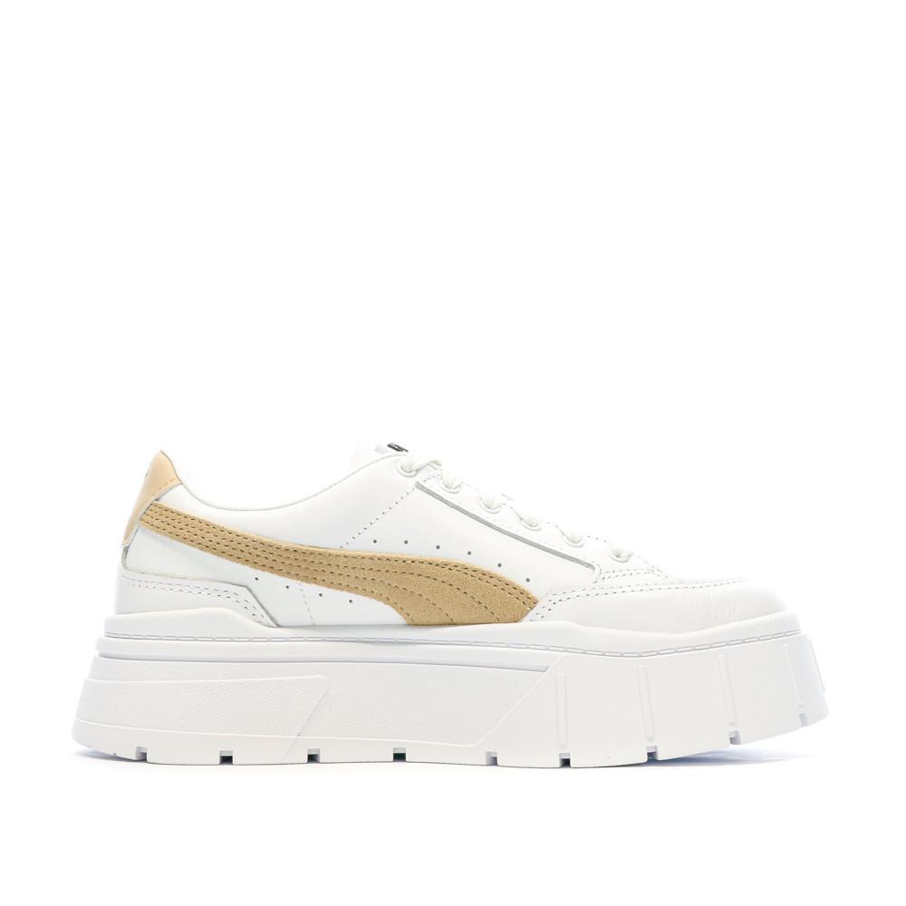 Baskets Blanc/Beige Femme Puma Mayze Stack vue 2