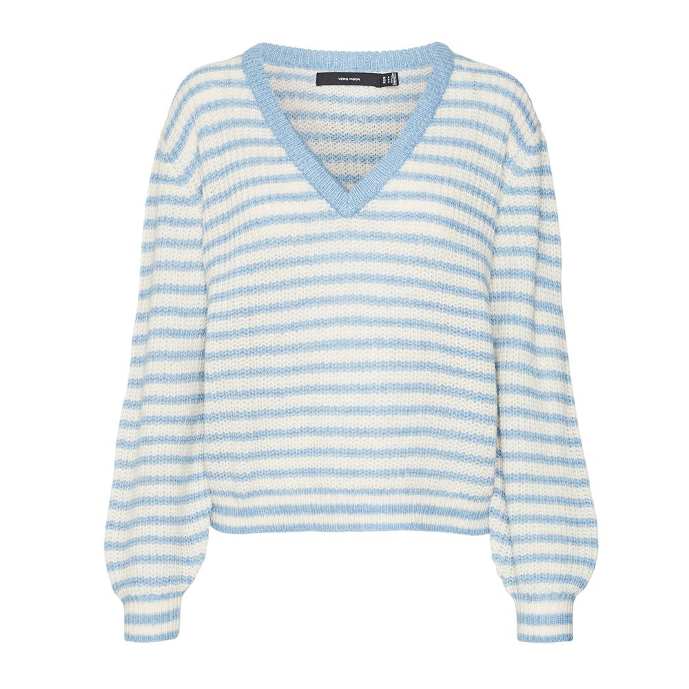 Pull Bleu/Écru Femme Vero Moda Mearth pas cher