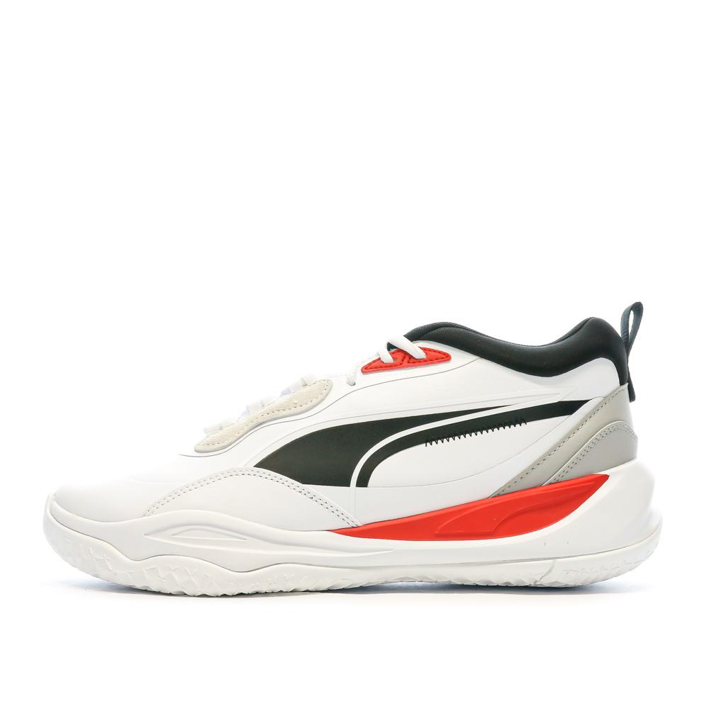 Chaussures de basket Blanche/Rouge/Noir Homme Puma Playmaker pas cher