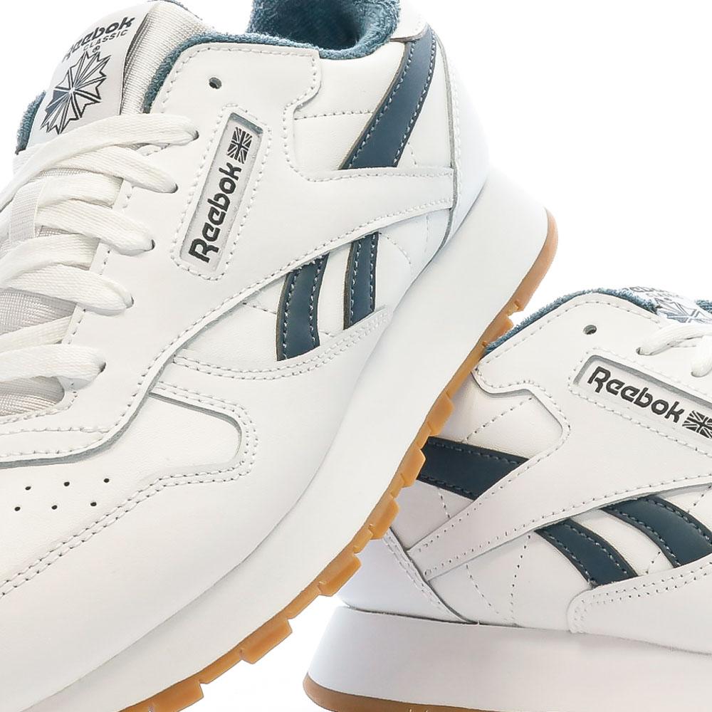 Baskets Blanches Vertes Femme Reebok Classic Leather Espace des marques