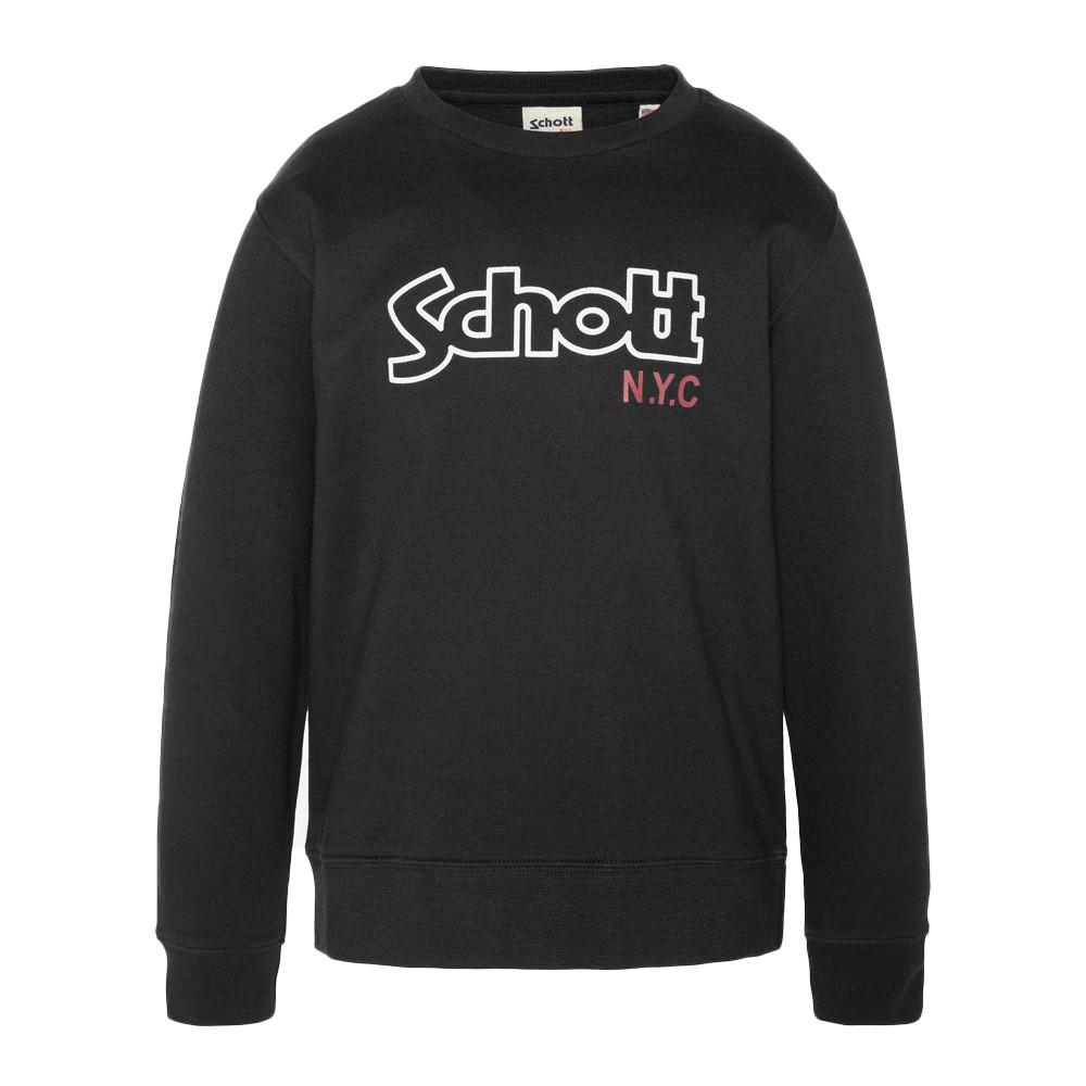 Sweat Noir Junior Schott Vintage pas cher