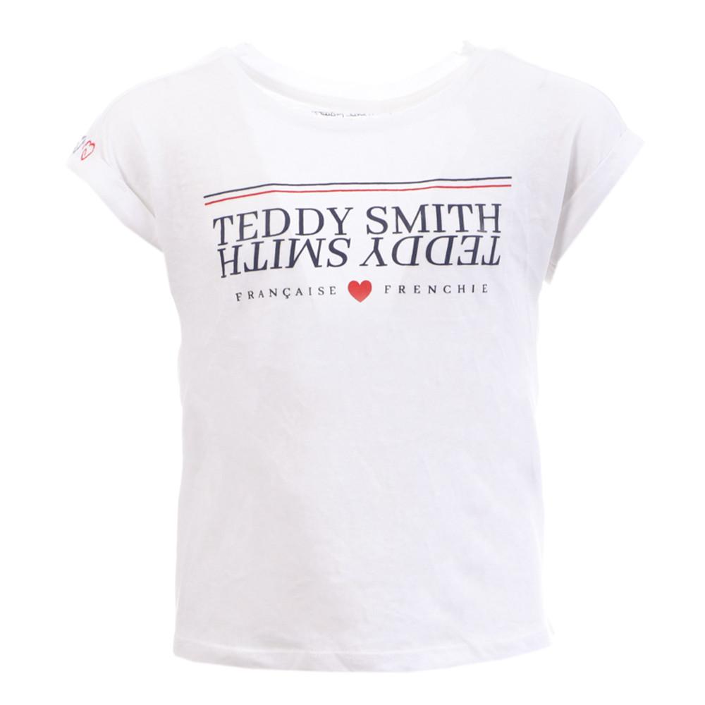 T-shirt Blanc Fille Teddy Smith Trobali pas cher