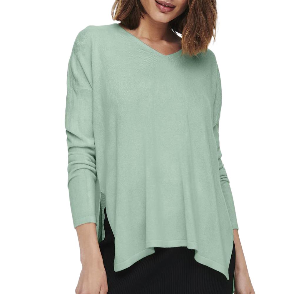 Pull en Maille Vert Pale Femme Only Lamalia pas cher