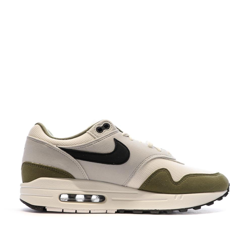 Baskets Blanc/Kaki Homme Nike Air Max 1 vue 2