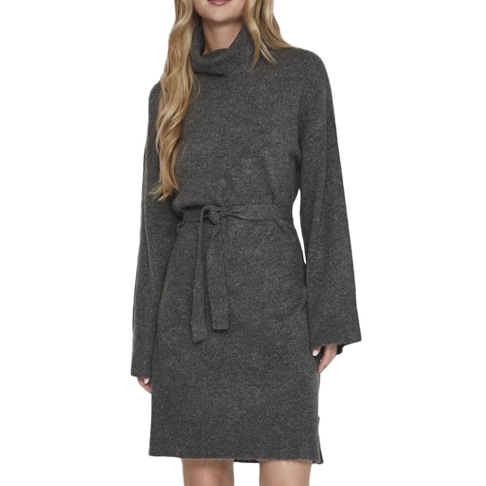 Robe Pull Grise Femme Vila Rollneck pas cher