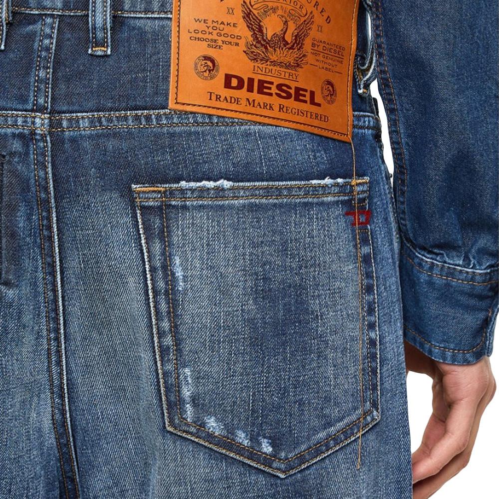 Jean Carrot Bleu Homme Diesel D-vider vue 3