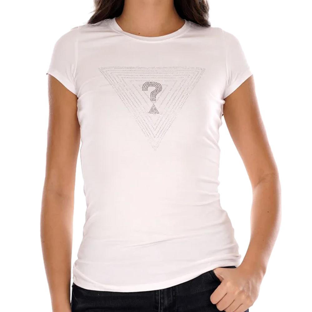 T-shirt Blanc Femme Guess Maze pas cher