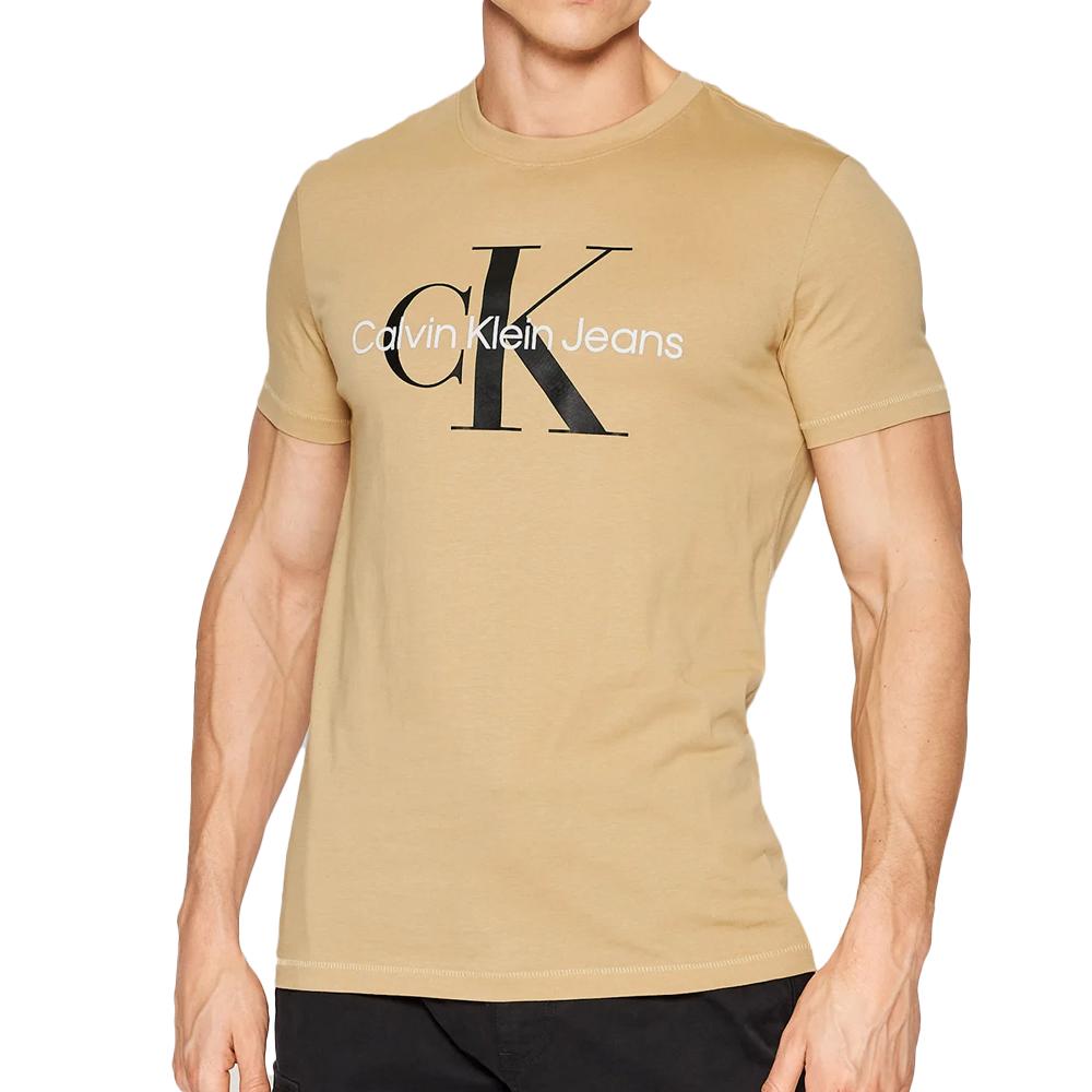 T-shirt Beige Homme Calvin Klein Jeans Two Tone pas cher