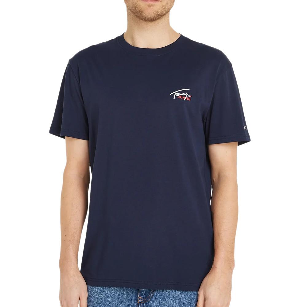 T-shirt Marine Homme Tommy Hilfiger Small Flag pas cher