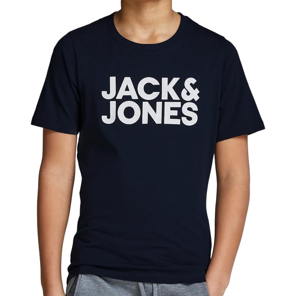 T-shirt Marine Garçon Jack & Jones Logo Tee 12152730 pas cher