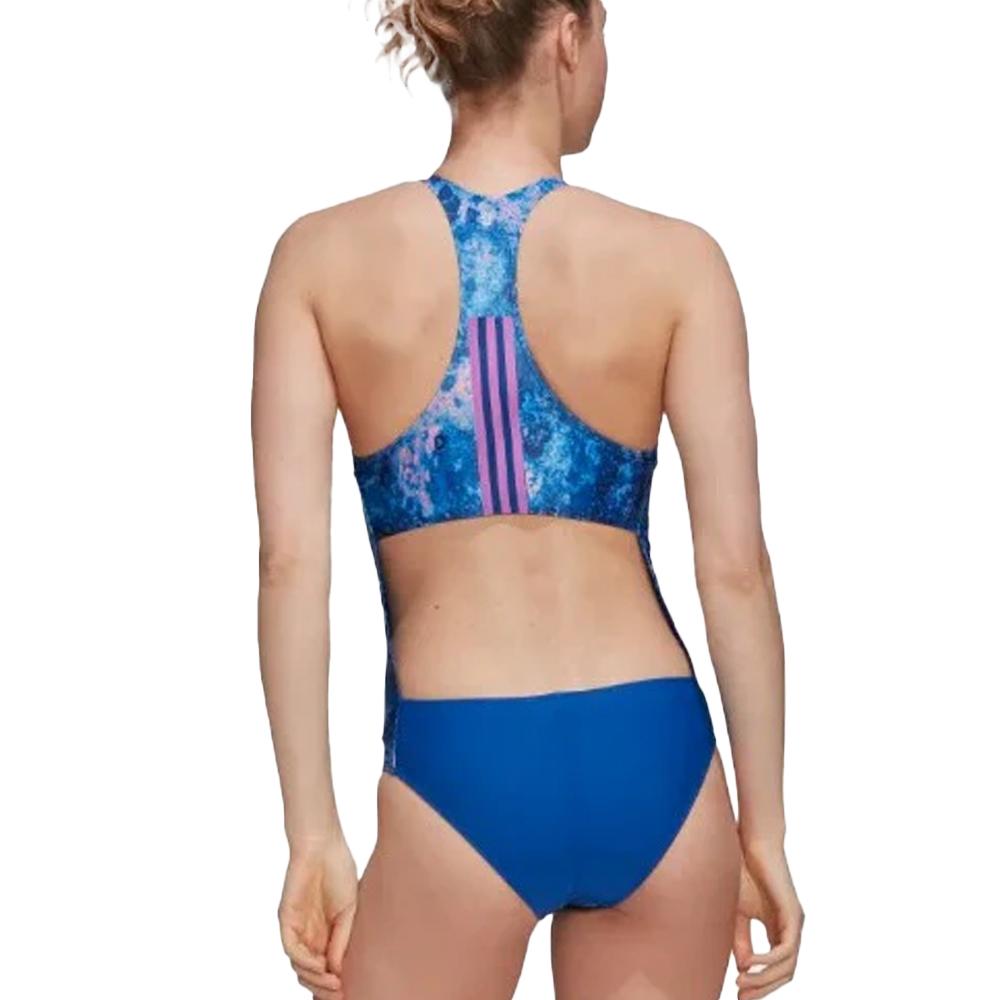 Maillot de bain 1 Piece Bleu Femme Adidas Melting Salt vue 2