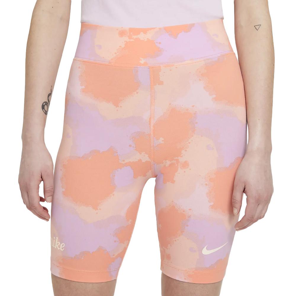 Short Cycliste Orange Mauve Camouflage Femme Nike