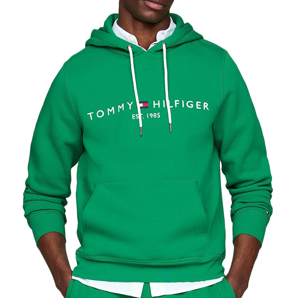 Sweat à capuche Vert Homme Tommy Hilfiger Logo Hoodie pas cher