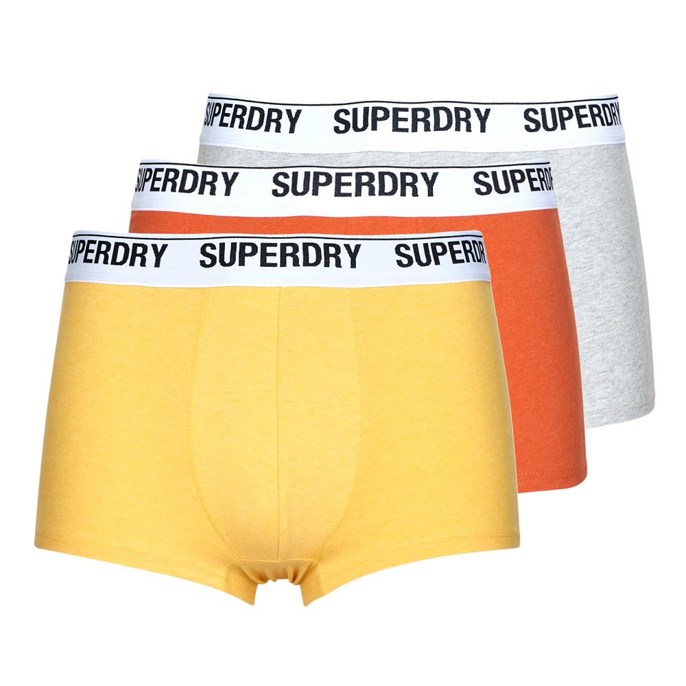 X3 Boxers Jaune/Orange/Gris Homme Superdry Trunk pas cher