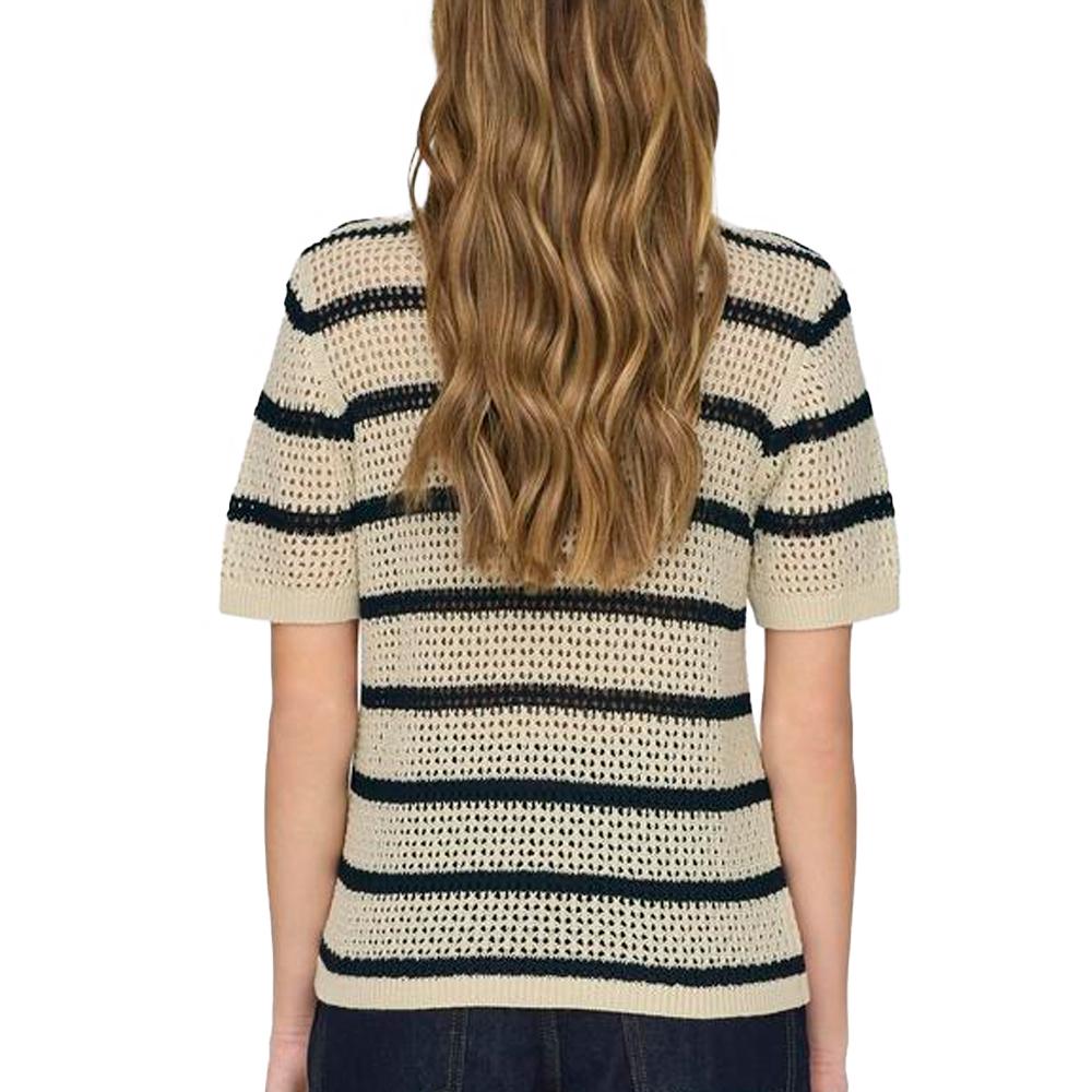 Pull en Maille Beige Femme JDY Stripe vue 2