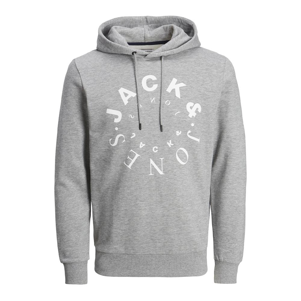 Sweat à Capuche Gris Homme Jack & Jones Warrior pas cher