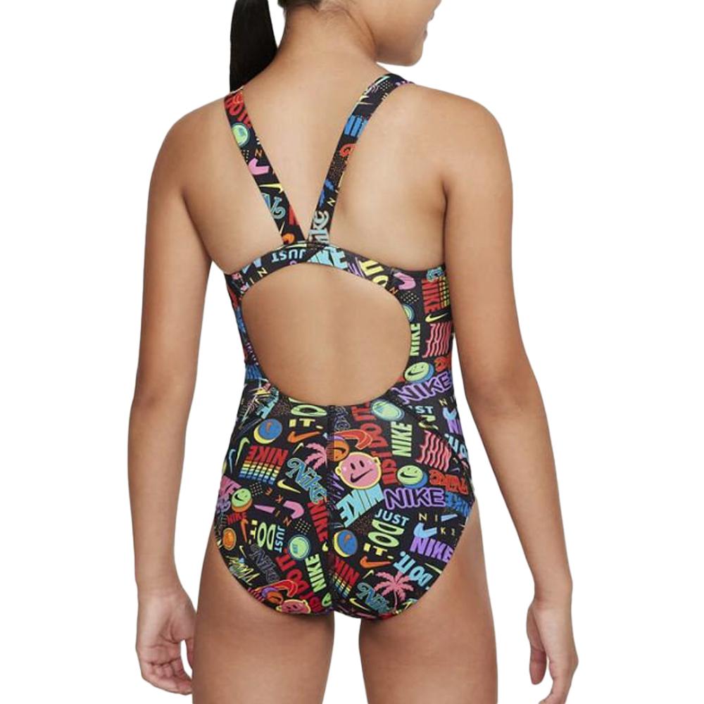 Maillot de bain 1 pièce Noir Fille Nike Fastback vue 2