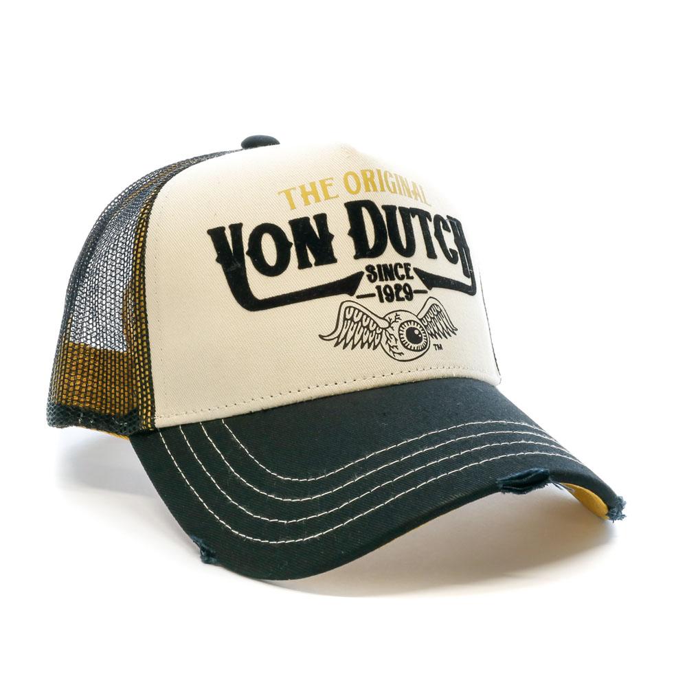 Casquette Noir/Écru Homme Von Dutch Casquette Patches vue 2