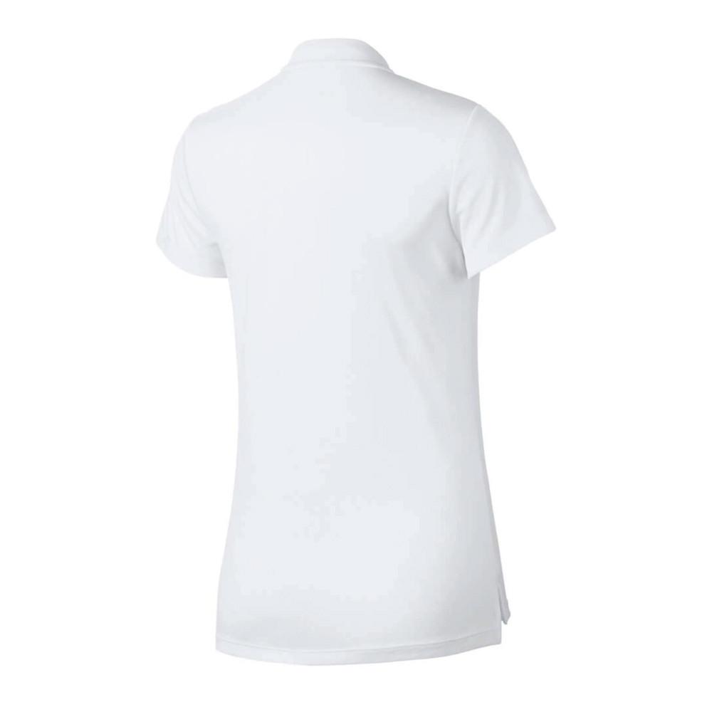 Polo de sport Blanc Femme Nike Dry SS Bld vue 2