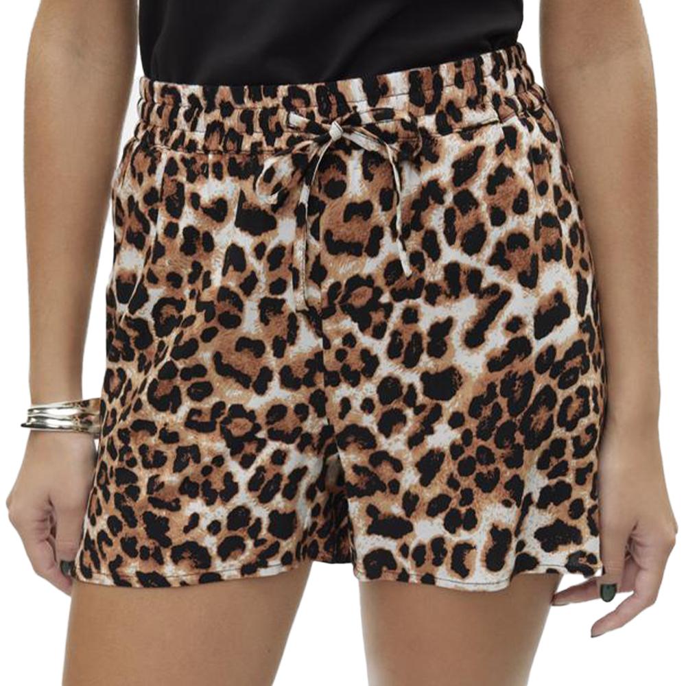 Short Noir/Marron à Motifs Femme Vero Moda Easy Joy pas cher