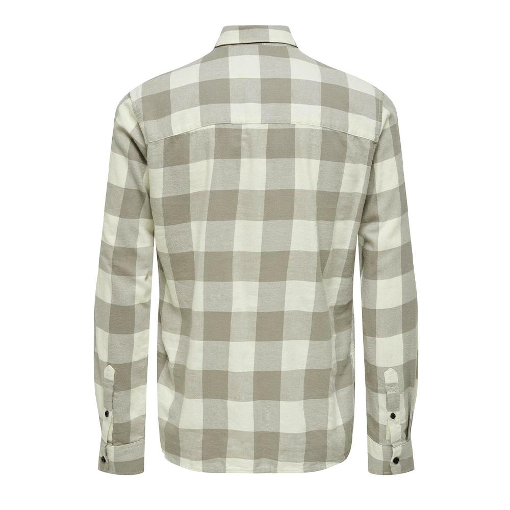 Chemise Blanc/Grise Homme Only & Sons Mundur vue 2