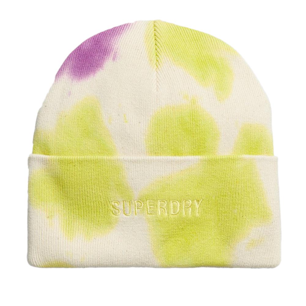 Bonnet Jaune/Blanc Mixte Superdry Vintage Dyed Beanie pas cher