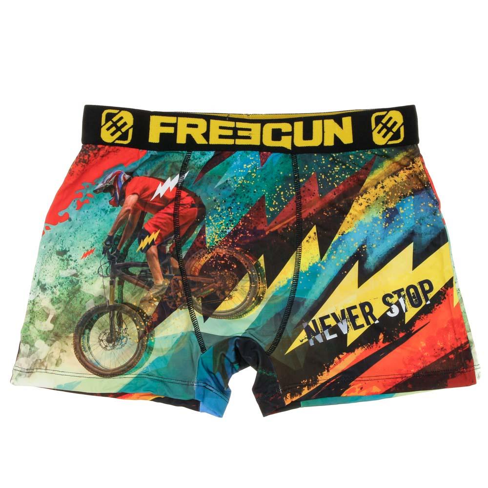 Boxer Noir/Jaune à Imprimés Homme Freegun Vtt pas cher