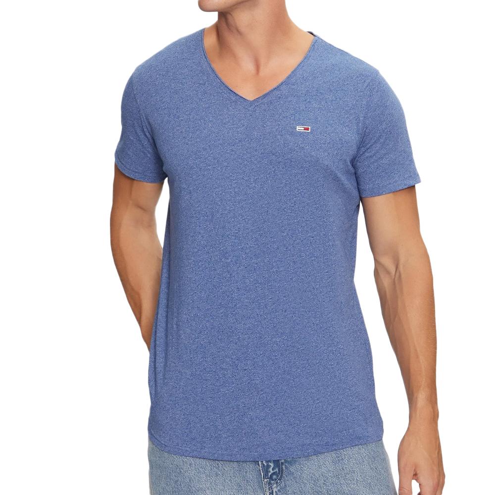 T-shirt Bleu Homme Tommy Hilfiger Xslim Jaspe pas cher