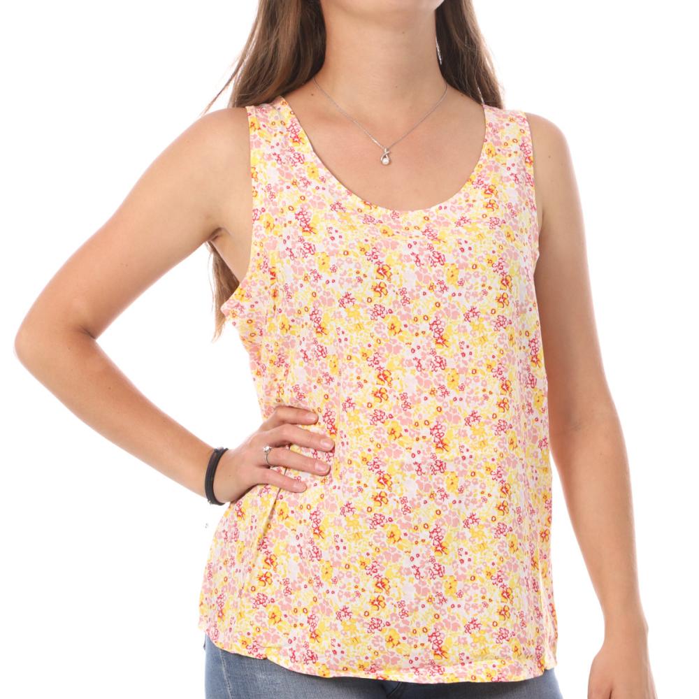 Débardeur Imprimé Jaune/Rose Femme Vero Moda Easy pas cher