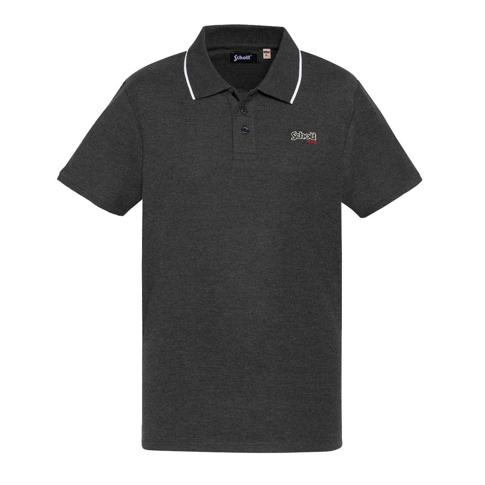 Polo Gris Anthracite Homme Schott Pique Paul pas cher