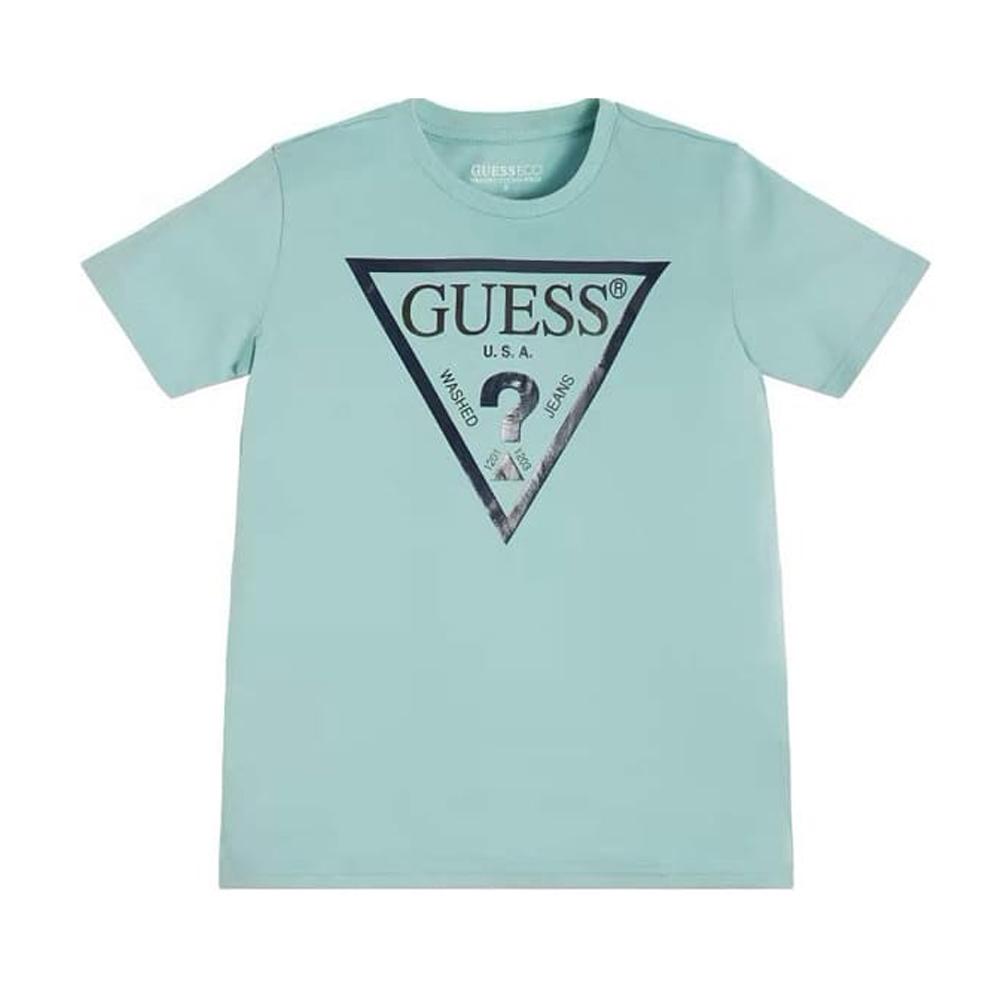 T-shirt Vert Garçon Guess pas cher