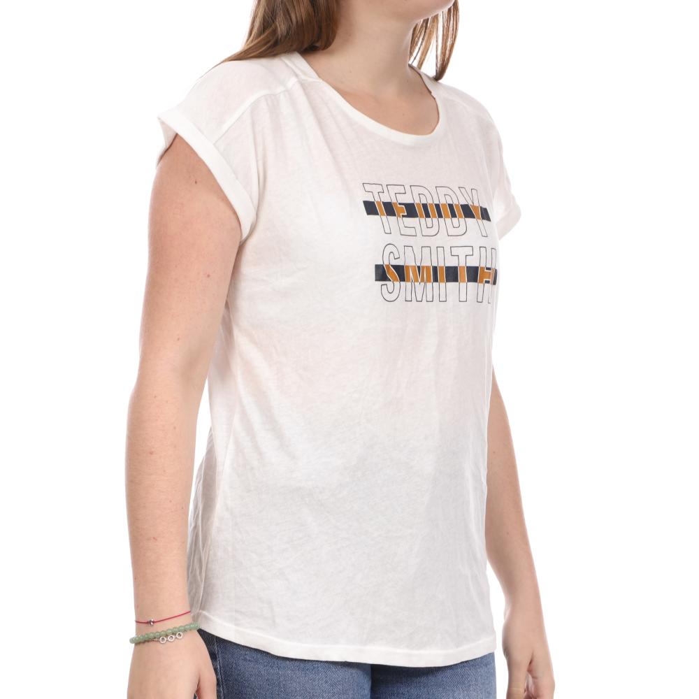 T-shirt Blanc Femme Teddy Smith Toby pas cher