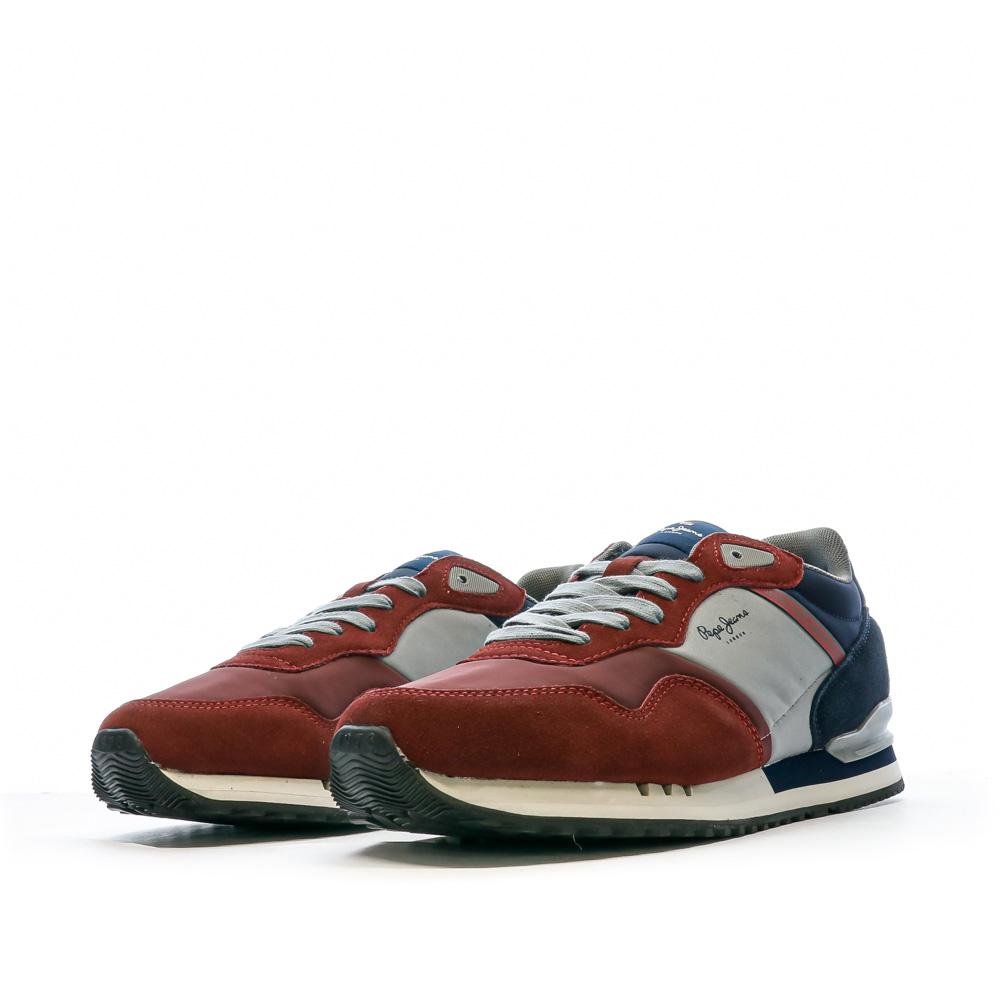 Baskets Bordeaux/Marine Homme Pepe jeans London Awake vue 6