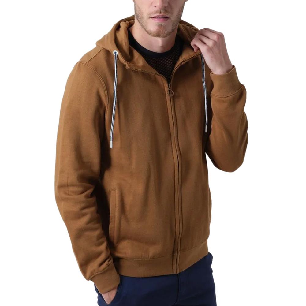 Sweat Zippé Marron Homme Deeluxe Cool pas cher