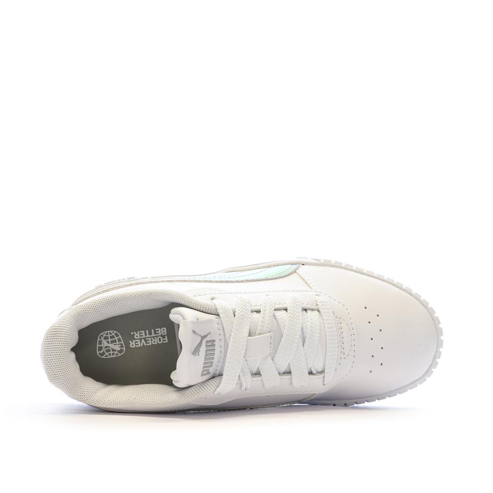 Baskets Blanche Fille Puma Carina 2.0 Holo vue 4