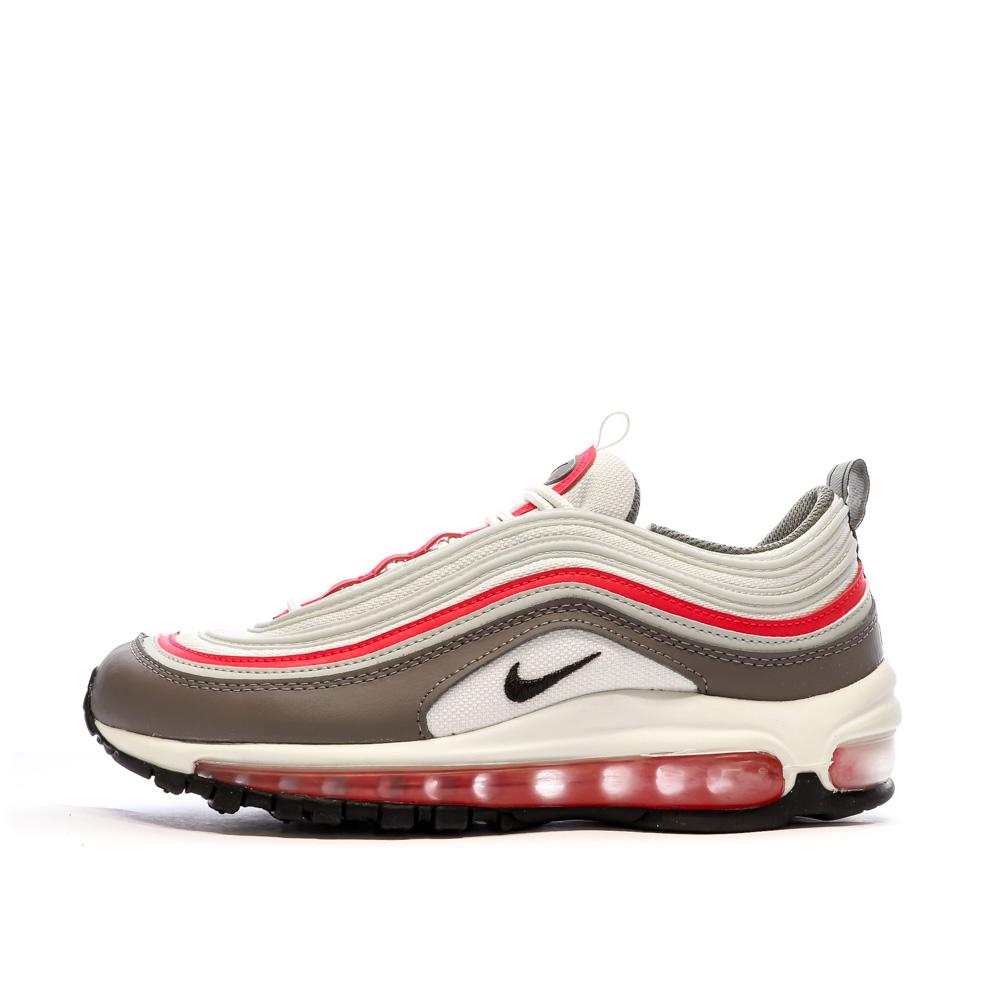 Baskets Blanches Grises Rouges Garcon Nike Air Max 97 Bg