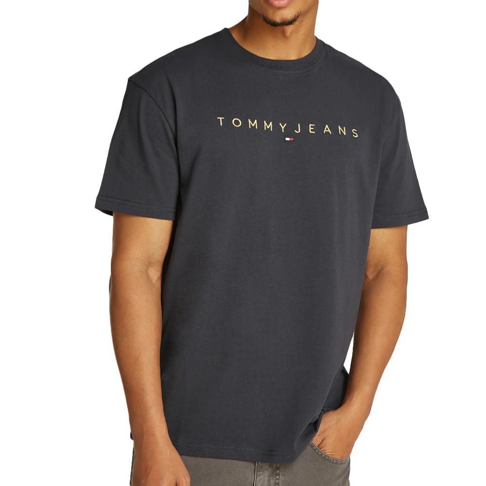 T-shirt Gris Homme Tommy Jeans Gold Linear pas cher