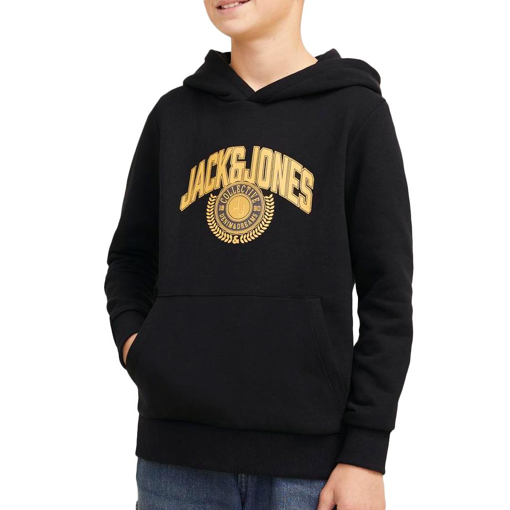 Sweat à Capuche Noir Garçon Jack & Jones Varsity Branding pas cher