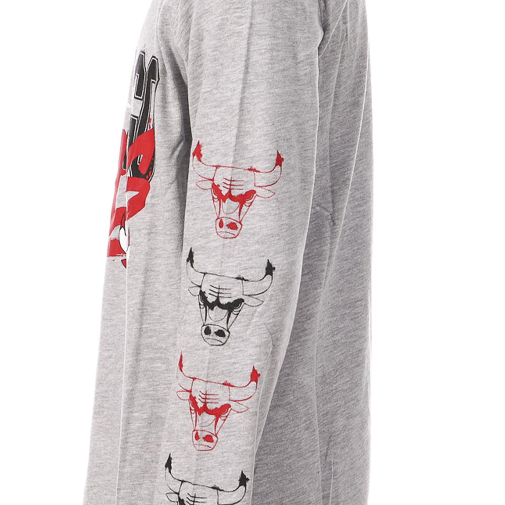 T-shirt Manches Longues Gris Garçon NBA Busy CHICAGO BULLS vue 3