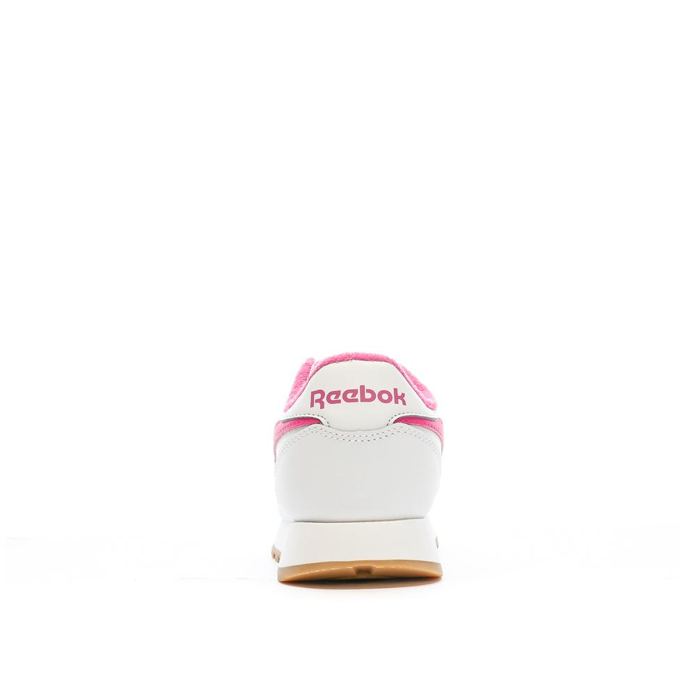 Baskets Blanche/Rose Femme Reebok Classic Lthr 100034123 vue 3