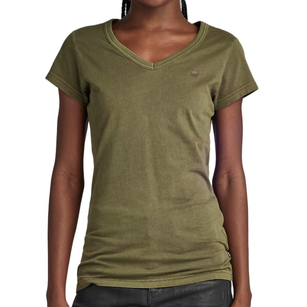 T-shirt Kaki Femme G-Star Raw Eyben D21314 pas cher