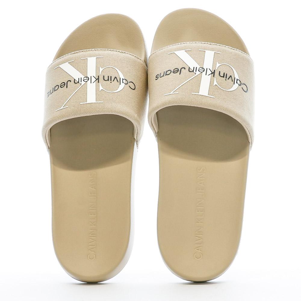 Claquettes Beige Homme Calvin Klein Jeans Slippers vue 3